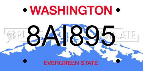 8AI895 Washington License Plate