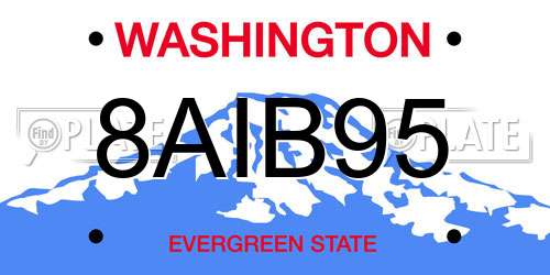 8AIB95 Washington License Plate