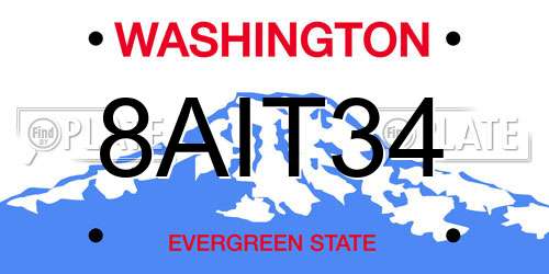 8AIT34 Washington License Plate