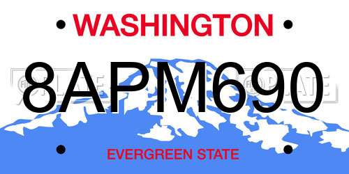 8APM690 Washington License Plate