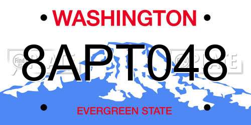 8APT048 Washington License Plate