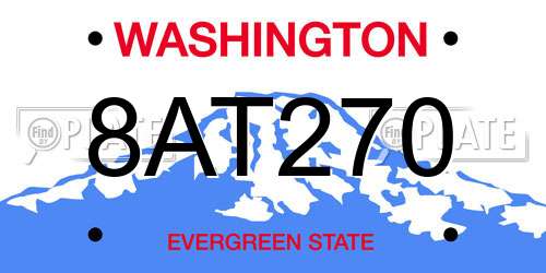 8AT270 Washington License Plate