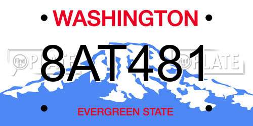 8AT481 Washington License Plate