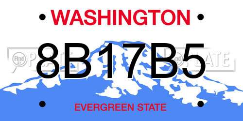 8B17B5 Washington License Plate