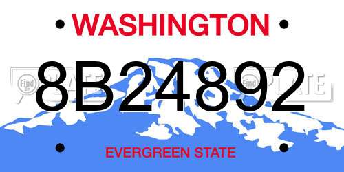 8B24892 Washington License Plate
