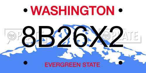 8B26X2 Washington License Plate