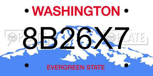 8B26X7 Washington License Plate