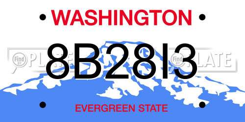8B28I3 Washington License Plate