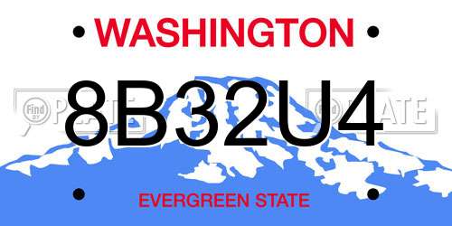 8B32U4 Washington License Plate