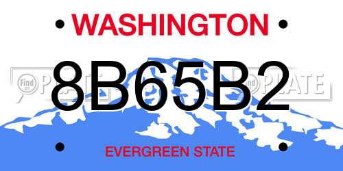 8B65B2 Washington License Plate