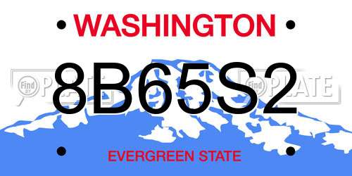 8B65S2 Washington License Plate