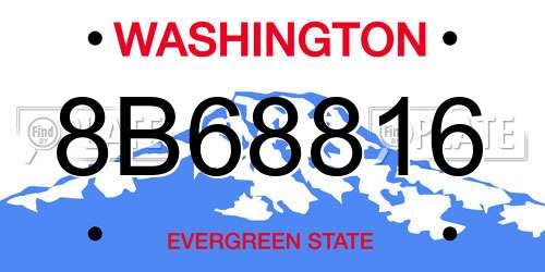 8B68816 Washington License Plate