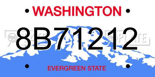 8B71212 Washington License Plate