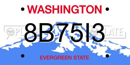 8B75I3 Washington License Plate