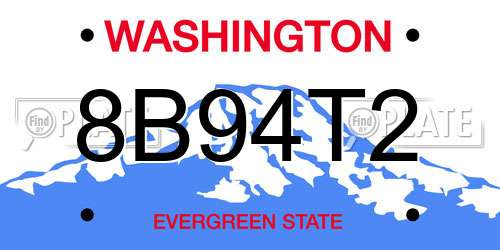 8B94T2 Washington License Plate