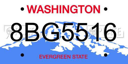 8BG5516 Washington License Plate