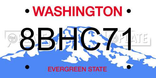 8BHC71 Washington License Plate