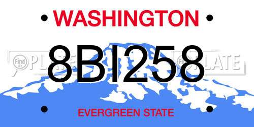 8BI258 Washington License Plate
