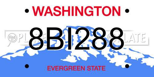 8BI288 Washington License Plate