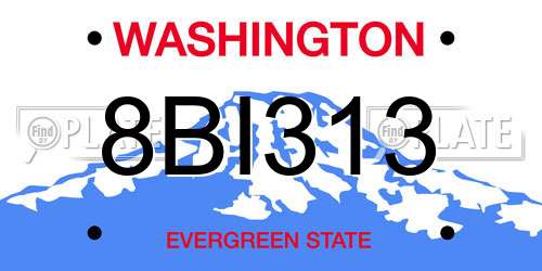 8BI313 Washington License Plate