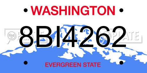 8BI4262 Washington License Plate