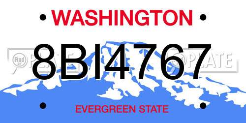 8BI4767 Washington License Plate