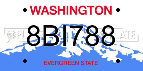 8BI788 Washington License Plate