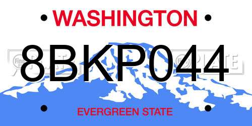 8BKP044 Washington License Plate