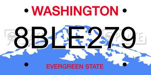 8BLE279 Washington License Plate