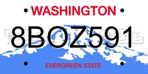 8BOZ591 Washington License Plate
