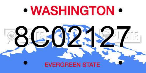 8C02127 Washington License Plate