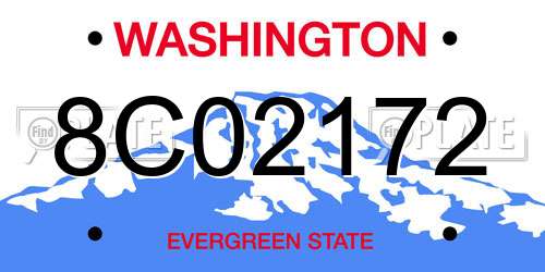 8C02172 Washington License Plate