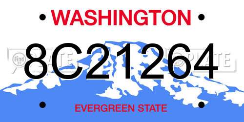 8C21264 Washington License Plate