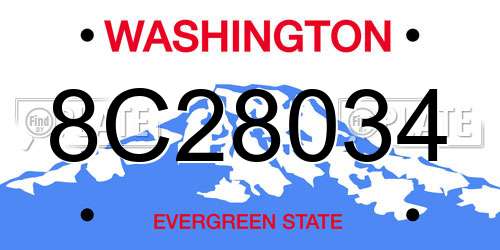 8C28034 Washington License Plate