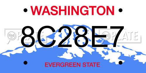 8C28E7 Washington License Plate