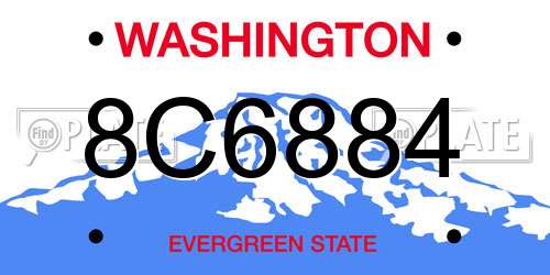 8C6884 Washington License Plate