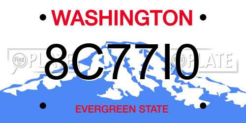 8C77I0 Washington License Plate