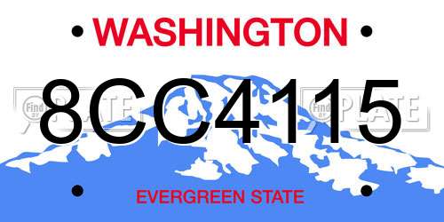 8CC4115 Washington License Plate