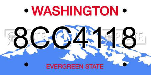 8CC4118 Washington License Plate