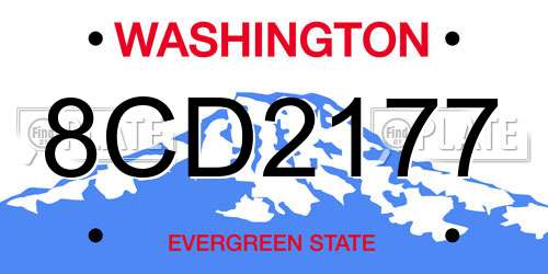 8CD2177 Washington License Plate