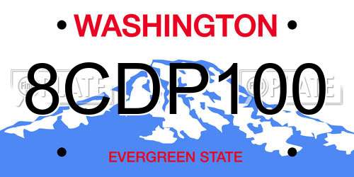 8CDP100 Washington License Plate