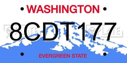 8CDT177 Washington License Plate