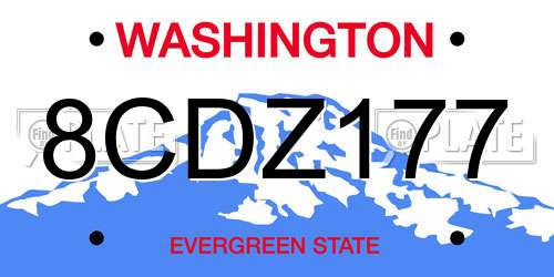 8CDZ177 Washington License Plate
