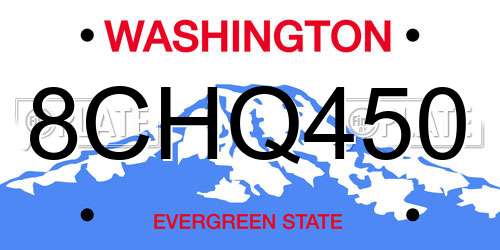 8CHQ450 Washington License Plate