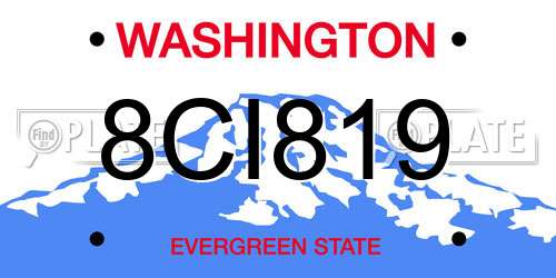 8CI819 Washington License Plate