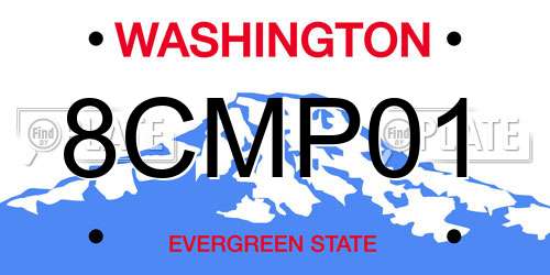 8CMP01 Washington License Plate