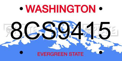 8CS9415 Washington License Plate