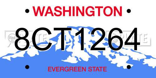 8CT1264 Washington License Plate