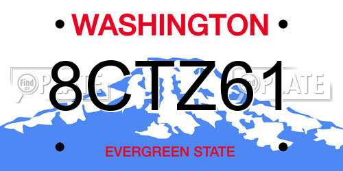 8CTZ61 Washington License Plate