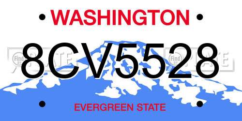 8CV5528 Washington License Plate